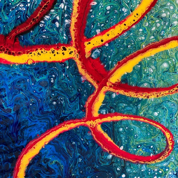 Acrylic and Resin pouring painting on canvas - Picture 5 of 8